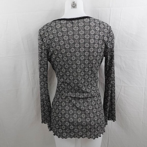 Moa Moa Womens Top Medium Black Babydoll Sheer Career Knit Statement Y2K NEW - Picture 3 of 10